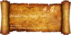 Almásy Győző névjegykártya